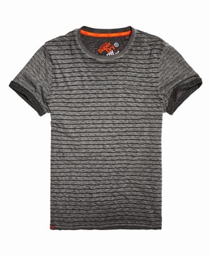 Superdry Alacsony Roller Clash Stripe Férfi Pólók Fekete | SUFOM2463